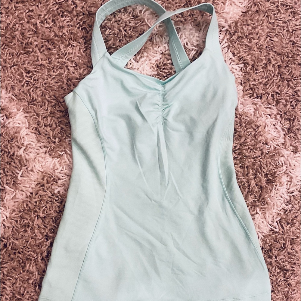 lululemon athletica Light Green Tank Top With Band Across Back